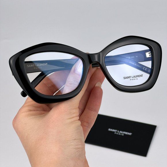 Saint Laurent SL68OPT 001 BRAND NEW Eyeglasses Black Cat Eye Women - Picture 3 of 14